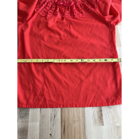 Women's Vintage Blouse & Circle Skirt Set & Belt, Red Lace Mixed Prints Size M - Picture 7 of 16